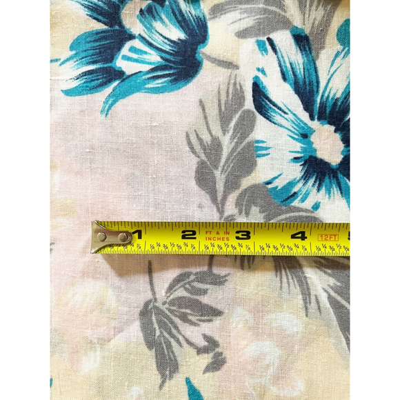 Vtg Guess Georges Marciano Hawaiian Floral L/S Shirt Ramie Peach Pink Teal Men L - Picture 12 of 12